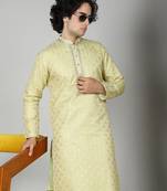 Pista Silk Blend Kurta Churidar Set for Men