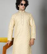 Sand Silk Blend Kurta Churidar Set for Men