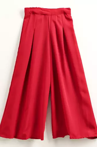 Striped Top With Palazzos- Black & Red