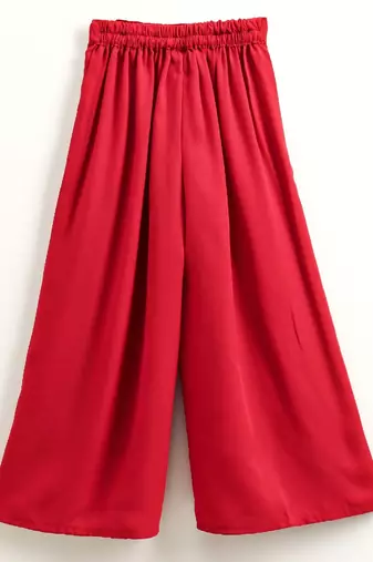 Striped Top With Palazzos- Black & Red