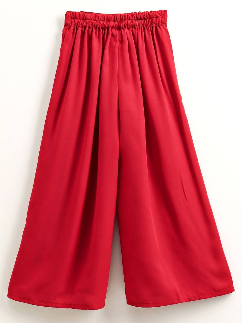 Striped Top With Palazzos- Black & Red