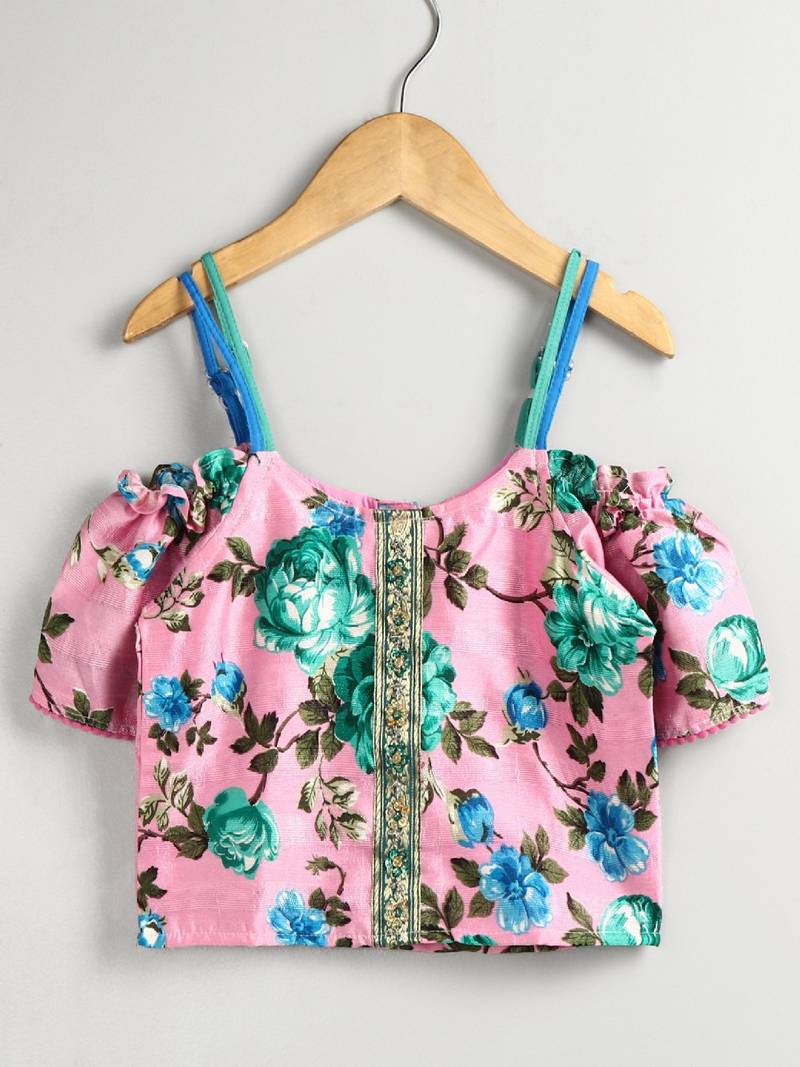 Printed Top With Printed Dhoti Pants - Pink