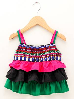 Ruffled Top With Printed Dhoti Pants- Black 2