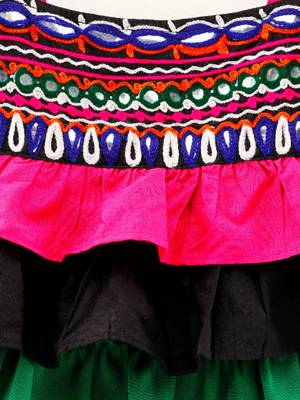 Ruffled Top With Printed Dhoti Pants- Black 4