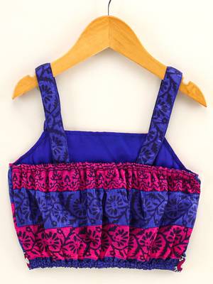 Top With Printed Dhoti Pants- Blue 3