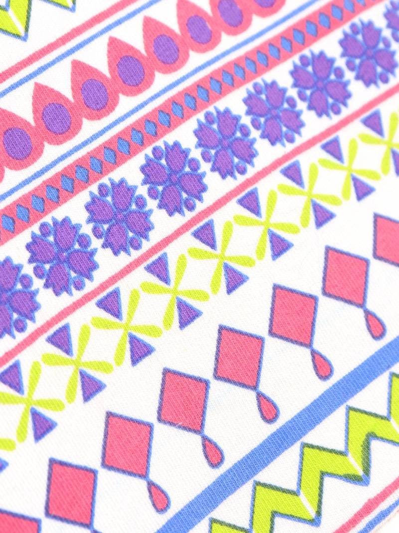 Cotton Printed Knit Top With Dhoti Pants- White & Pink