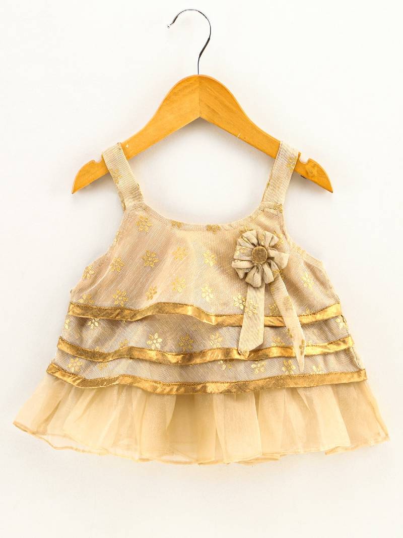 Printed Top With Printed Dhoti Pants- Cream & Red