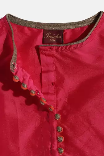 Cold Shoulder Choli With Printed Crush Effect Ghagra- Pink & Green
