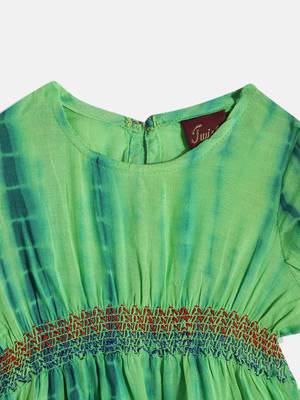Printed Top With Printed Dhoti Pants- Green & Red 3