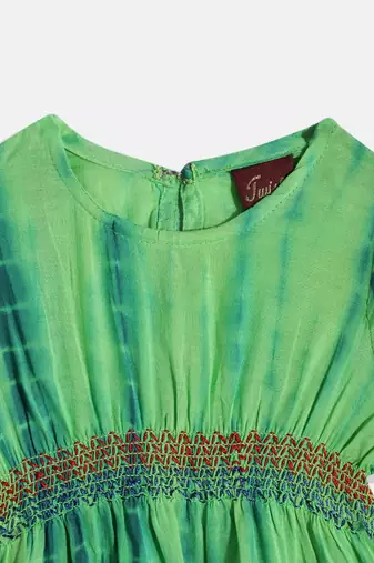 Printed Top With Printed Dhoti Pants- Green & Red