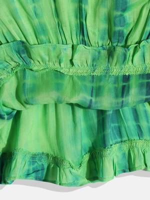 Printed Top With Printed Dhoti Pants- Green & Red 4