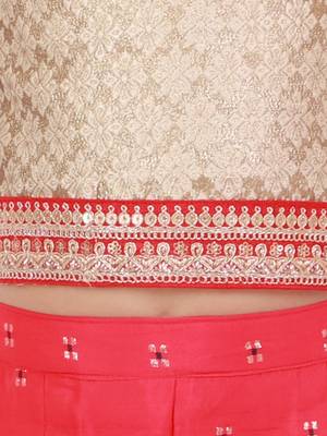 Brocade Flutter Sleeves Top With Palazzo- Gold 5