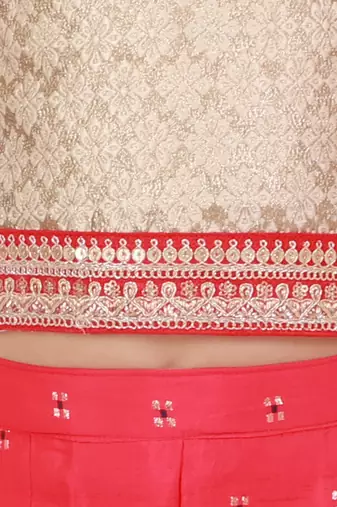 Brocade Flutter Sleeves Top With Palazzo- Gold