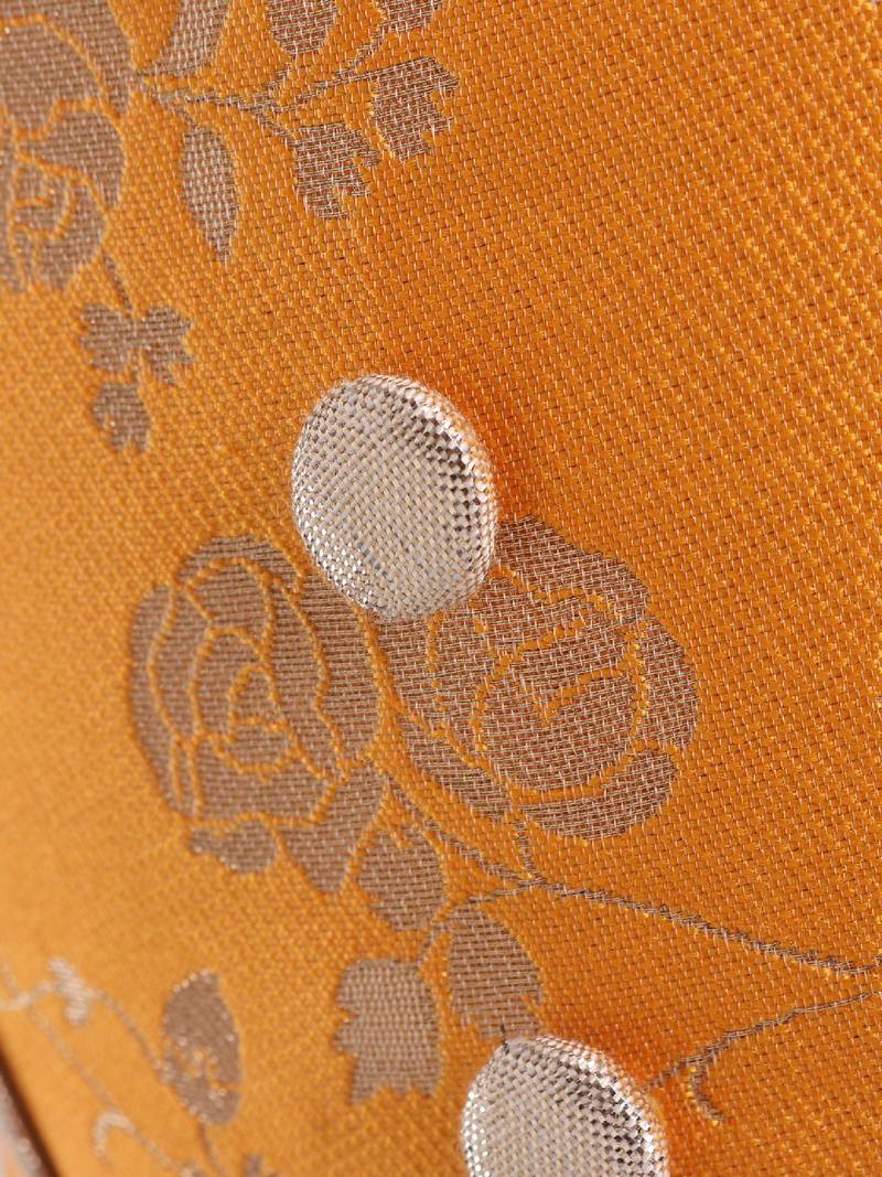 Brocade Choli With Crush Printed Ghagra- Yellow & Green