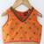 Embroidered Top With Printed Dhoti Pants- Orange & Green