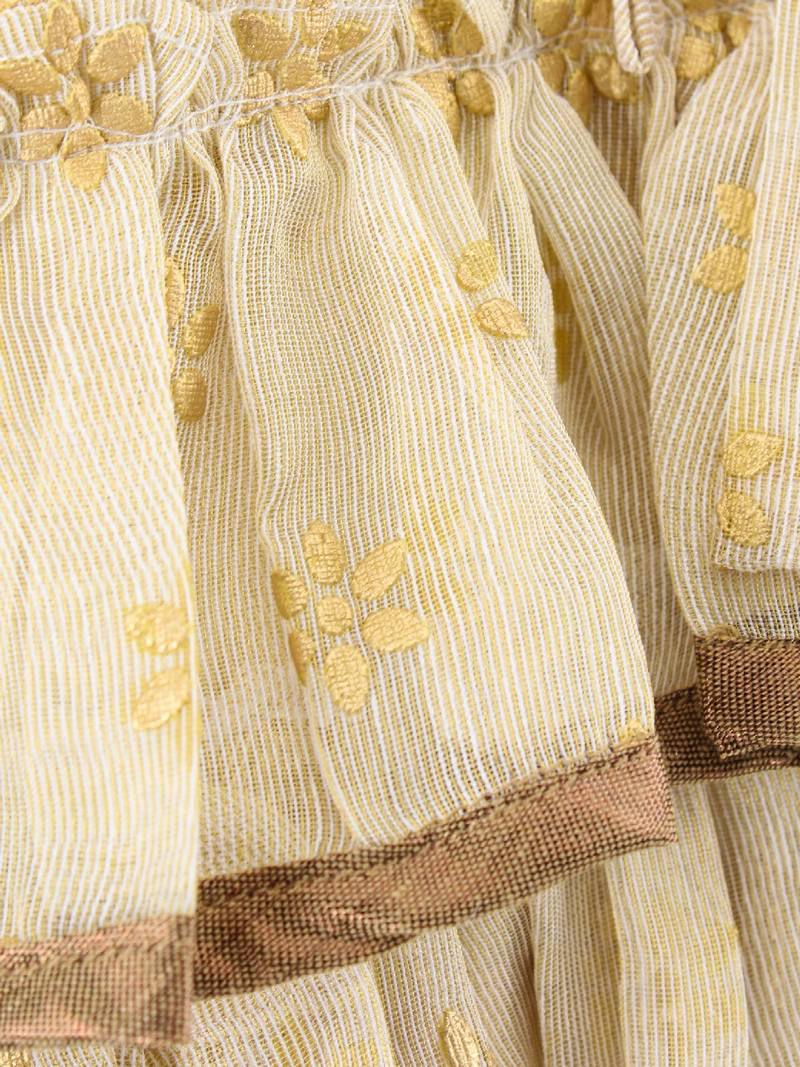 Halter Neck Top With Printed Dhoti Pants- Cream & Red