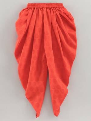 Orange Cotton Printed Top and Dhoti Pant 5
