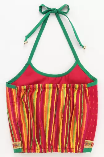 Printed Top & Dhoti Pants- Red & Green