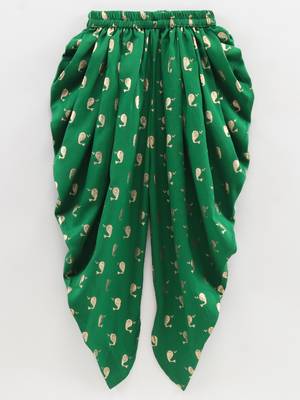 Printed Top & Dhoti Pants- Red & Green 4