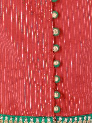 Colour Blocked Ghaghra And Choli- Maroon & Blue 4