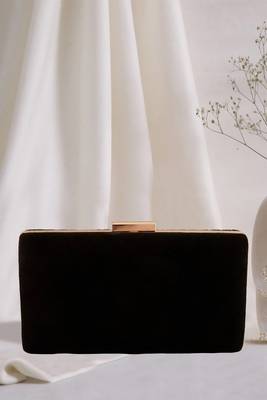 Mirror Work Embellished Black Clutch 2