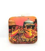 ORANGE WEDDING DIGITAL PRINT CLUTCH