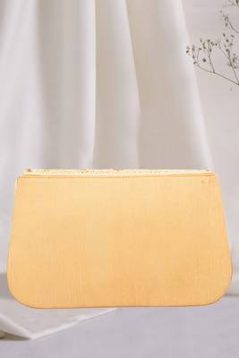 Pearl & Stone Work Embellished Cream Clutch 3