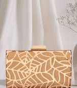 Bollywod Style Metallic Cut Out Gold Clutch