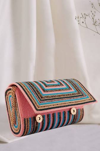 Bead & Stonework Embellished Clutch