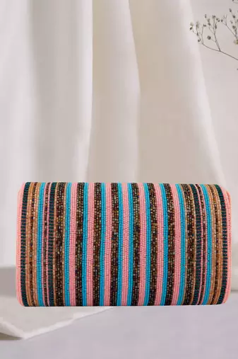 Bead & Stonework Embellished Clutch
