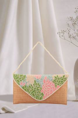 Floral Cutdana Embellished Beads Work Clutch 2
