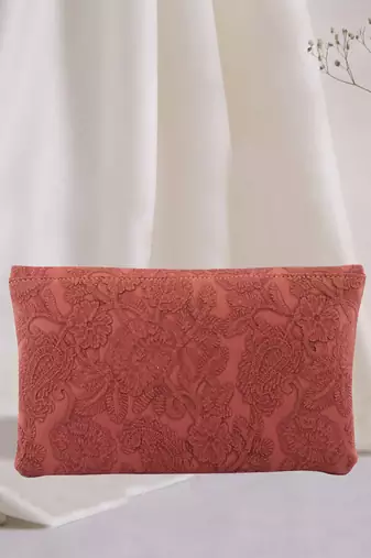Embossed Faux Leather Clutch