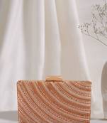 Jewel Stone Work & Zardosi Handwork Embellished Rose Clutch