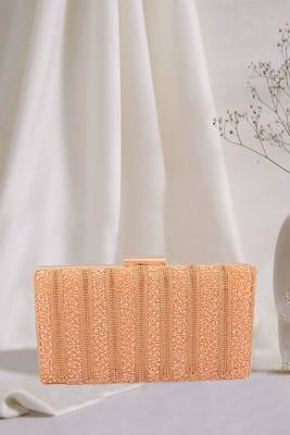 Cutdana Embellished Rose Gold Beads & Stonework Clutch 1
