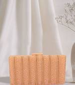 Cutdana Embellished Rose Gold Beads & Stonework Clutch