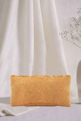 Curved Cutdana Heavy Stone Work Gold Clutch 2