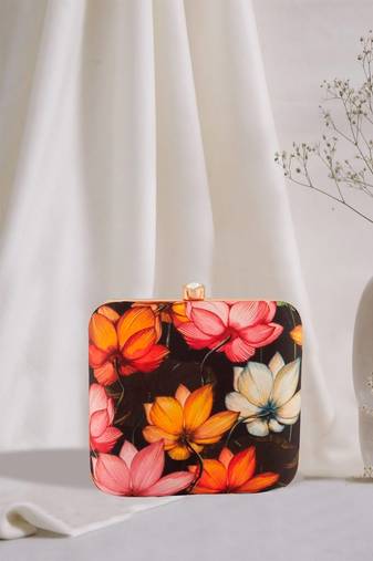 Floral Multi Digital Print Clutch