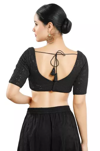 Padded Georgette Sweatheart Neck Blouse