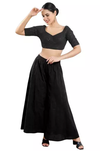 Padded Georgette Sweatheart Neck Blouse