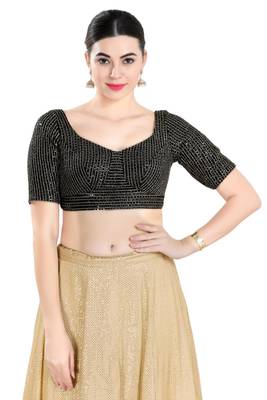 Padded Georgette Sweatheart Neck Blouse 1