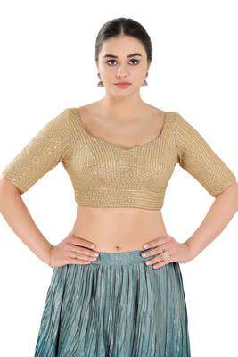Padded Georgette Sweatheart Neck Blouse 1