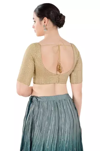 Padded Georgette Sweatheart Neck Blouse