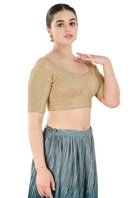 Padded Georgette Sweatheart Neck Blouse 4