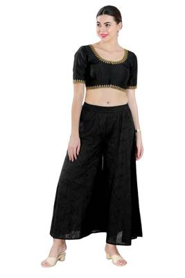 Padded Mulbury Silk Round Neck Blouse 1