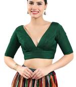 Green Plain Daily Wear Readymade Blouse for Women