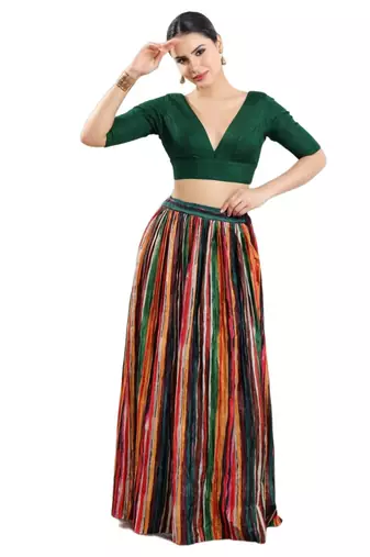 Green Plain Daily Wear Readymade Blouse for Women