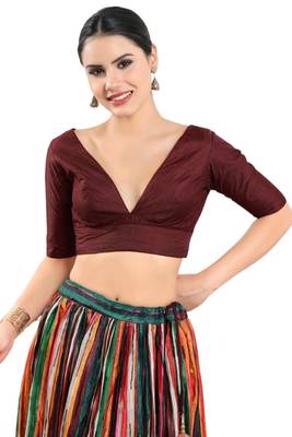 Padded Silk V-Neck Blouse 1