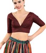 Padded Silk V-Neck Blouse