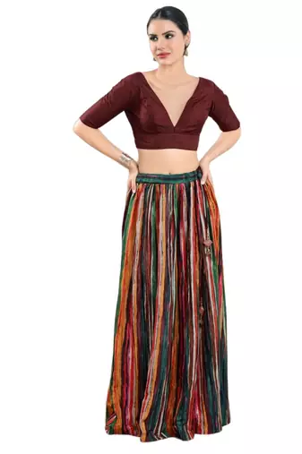 Padded Silk V-Neck Blouse