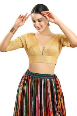 Padded Silk V-Neck Blouse 1